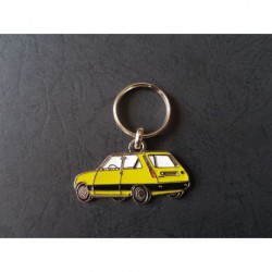 Porte-clés profil Renault 5, Alpine TS TX GTL TL (jaune)
