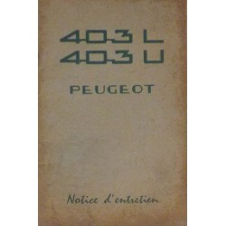 Peugeot 403L, U5 et U8, notice d'entretien