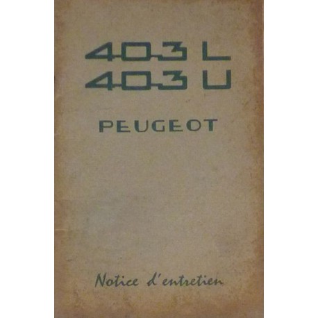 Peugeot 403L, U5 et U8, notice d'entretien