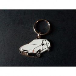 Porte-clés profil Opel Kadett GSi, Kadett E GTE 16V (blanc)