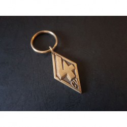 Porte-clés Renault 4cv, métal relief laiton