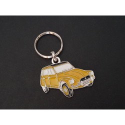 Porte-clés profil Citroen Dyane 4, 6 (jaune)