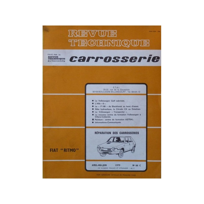 Technique carrosserie Fiat Ritmo Technique carrosserie Fiat Ritmo
