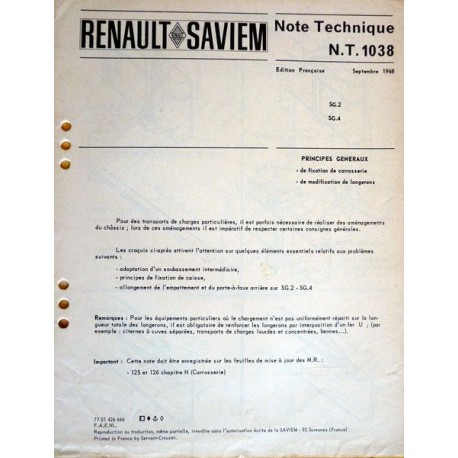 Renault Saviem SG2 et SG4, modification de longerons