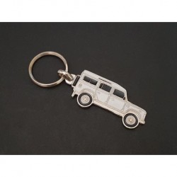 Porte-clés profil Land Rover 110, 127, Defender (blanc)