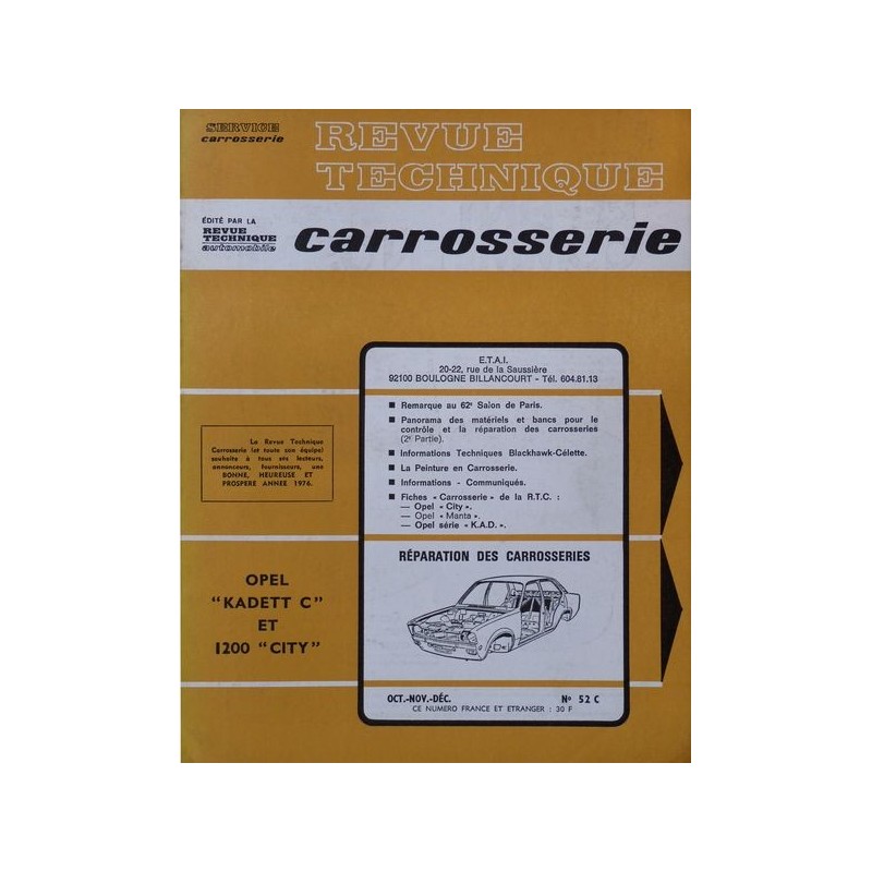 Technique carrosserie Opel Kadett C Technique carrosserie Opel Kadett C