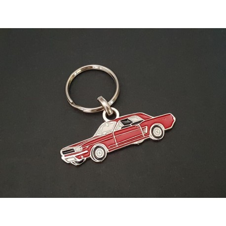 Porte-clés profil Ford Mustang hardtop coupé (rouge)