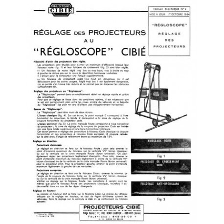 Notice Régloscope Cibié