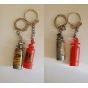 porte-clés TMI extincteurs, Montluçon, lot 2 gris et rouge (pc)