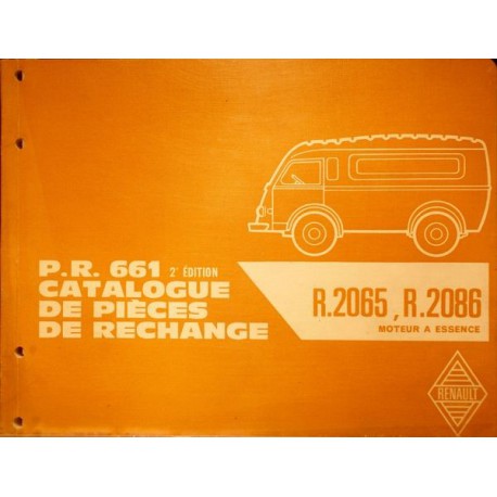 661   R 2065 et R 2086 moteur ess. RENAULT CATALOGUE DE PIECES DE RECHANGE P.R 