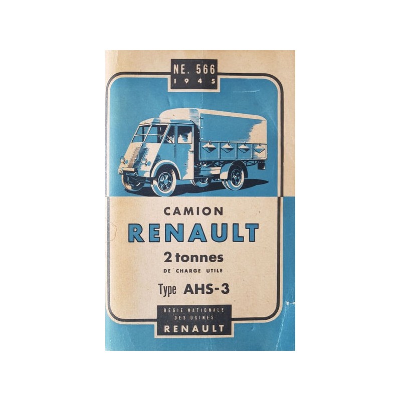 Renault AHS3 2t camion léger, notice d’entretien (eBook)