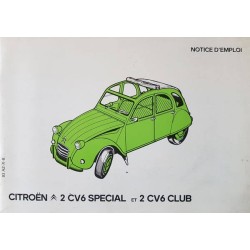 Citroën 2cv6 Special et 2cv6 Club, notice d’entretien (eBook)