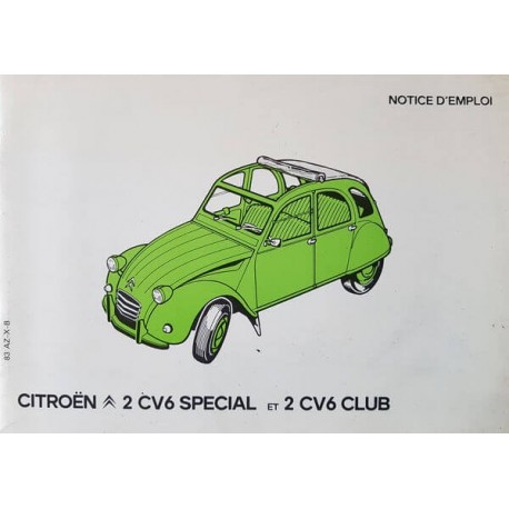 Citroën 2cv6 Special et 2cv6 Club, notice d’entretien (eBook)