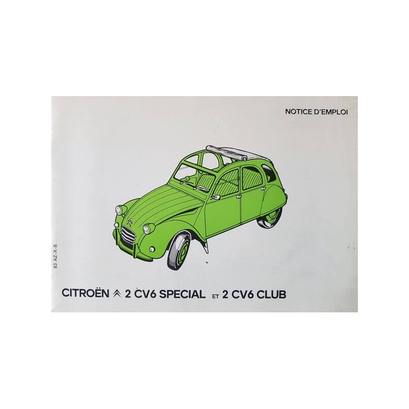 Citroën 2cv6 Special et 2cv6 Club, notice d’entretien (eBook)