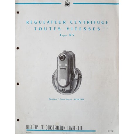 Lavalette régulateur centrifuge Toutes Vitesses RV, notice (eBook)