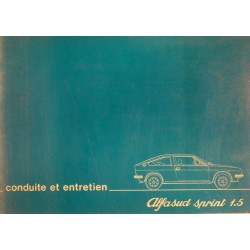 Alfa Romeo Alfasud Sprint 1.5, notice d’entretien (eBook)