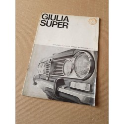 Alfa Romeo Giulia Super, notice d’entretien original