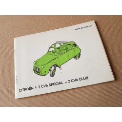 Citroën 2cv6 Special et 2cv6 Club, notice d’entretien original