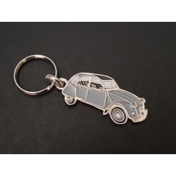 Porte-clés profil Citroen 2cv, 2cv4, 2cv6 (gris)