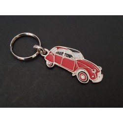 Porte-clés profil Citroen 2cv, 2cv4, 2cv6, Special Club (rouge)