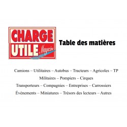 Charge Utile, table des matières, sommaire depuis le n°1 et Hors Série