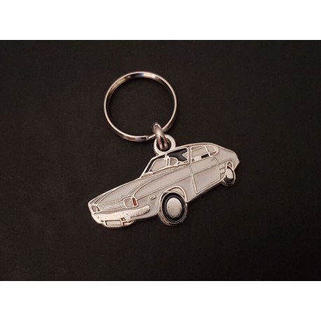 Porte-clés profil Ford Capri, GT V6 2600 RS XLR 1300 3000 2000 (blanc)