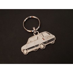 Porte-clés profil Renault 5, Alpine TS TX GTL TL (blanc)