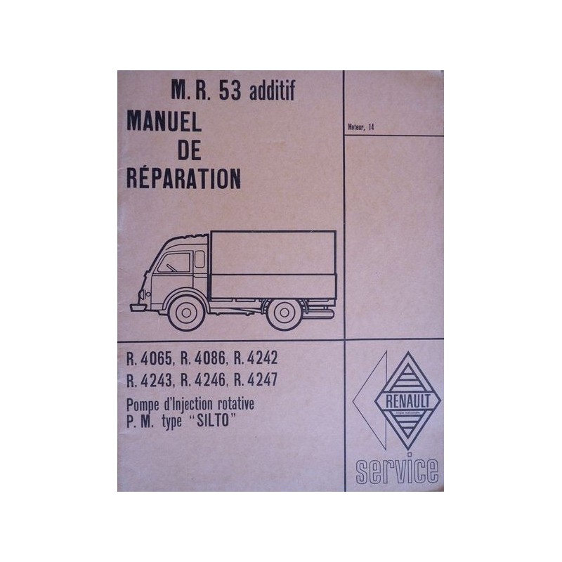 Silto Pompe d'injection rotative PM, manuel de réparation