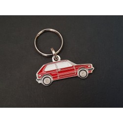 Porte-clés profil Volkswagen Golf mk1, Rabbit, GTI Formel E (rouge)