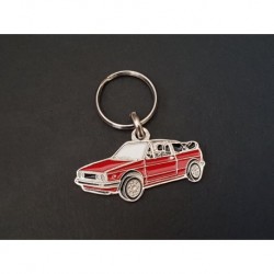 Porte-clés profil Volkswagen cabriolet, Golf Rabbit mk1 GLI GTI Aigner (rouge)