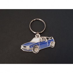 Porte-clés profil Volkswagen cabriolet, Golf Rabbit mk1 GLI GTI (bleu)