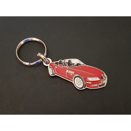 Porte-clés profil BMW Z3 roadster, Z3M E36 3.0i 2.8 1.8 2.5i 1.9i (rouge)