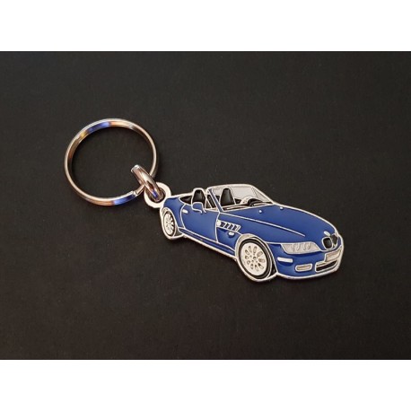 Porte-clés profil BMW Z3 roadster, Z3M E36 3.0i 2.8 1.8 2.5i 1.9i (bleu)