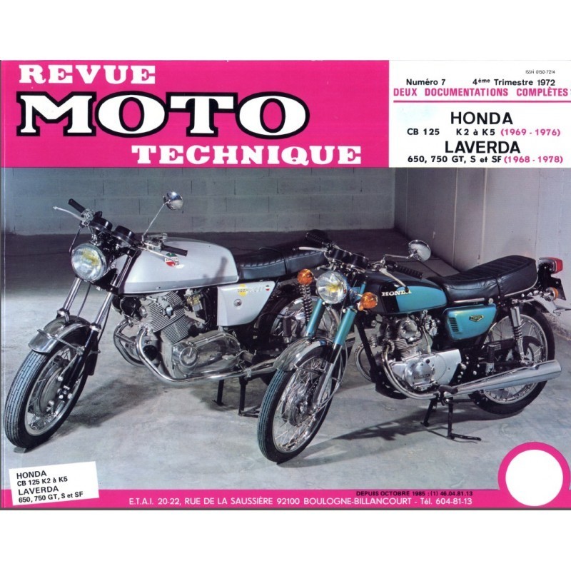 RMT Honda CB 125 K2, K3, K4, K5 (69-70). Laverda 650, 750GT 750S 750SF (67-73)