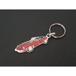 Porte-clés profil Jaguar Type E roadster, E-Type V12 XKE cabriolet (rouge)
