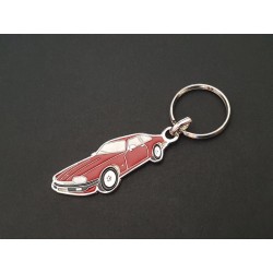 Porte-clés profil Jaguar XJS, XJ-S, V12 (rouge)