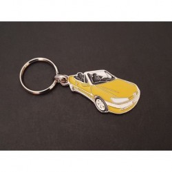 Porte-clés profil Peugeot 306 cabriolet (jaune)