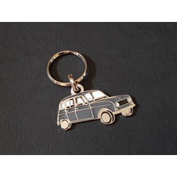 Porte-clés profil Renault 4, R4 TL GTL 4L (gris)