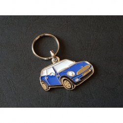 Porte-clés profil Mini Hatch One, Cooper Hardtop (bleu)