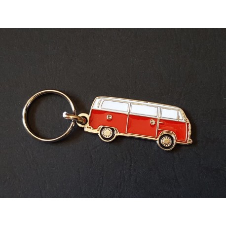 Porte-clés profil Volkswagen T2 Transporter Microbus (rouge)