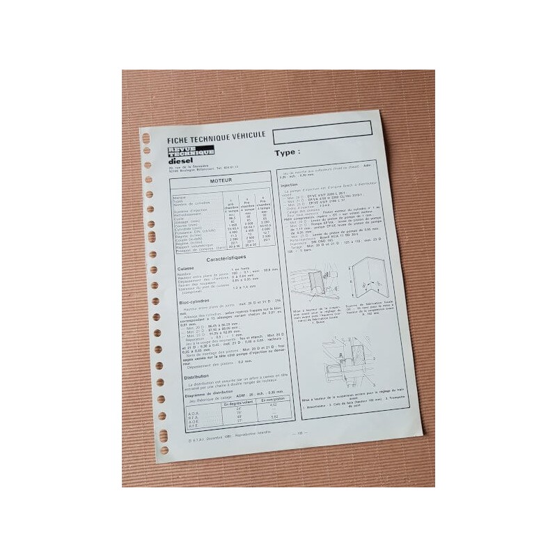 Citroen C32, C35 à moteur B22/615 jusqu’en 1979, fiche technique