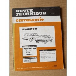 Technique carrosserie Peugeot 305 phase 1, berline break fourgonnette