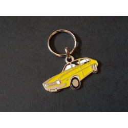 Porte-clés profil Ford Capri, GT V6 2600 RS XLR 1300 3000 2000 (jaune)