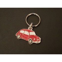 Porte-clés profil Fiat 600, Seat 600D 600E, Neckar Jagst, NSU Zastava (rouge)