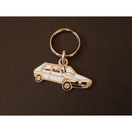 Porte-clés profil Fiat Ritmo, Strada, Seat (blanc)