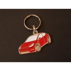 Porte-clés profil Tesla Y (rouge)