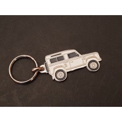 Porte-clés profil Land Rover 90, Defender (blanc)