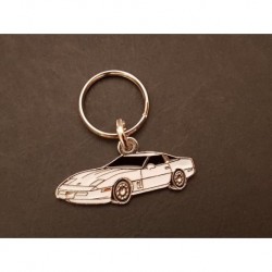 Porte-clés profil Chevrolet Corvette C4, 5.4 V8 ZR1 (blanc)