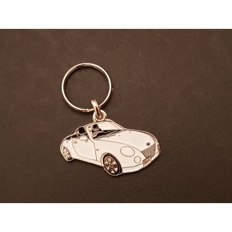 Porte-clés profil Daihatsu Copen L880 (blanc)