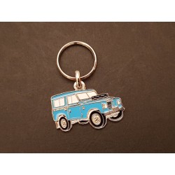 Porte-clés profil Land Rover Series III, SWB 88 (bleu)